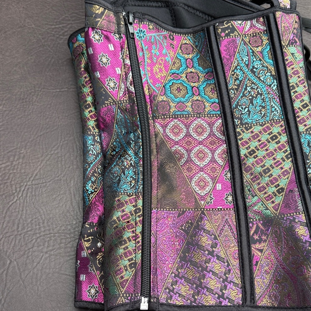 Source Unknown Multicolor Patchwork Bustier Corse… - image 8